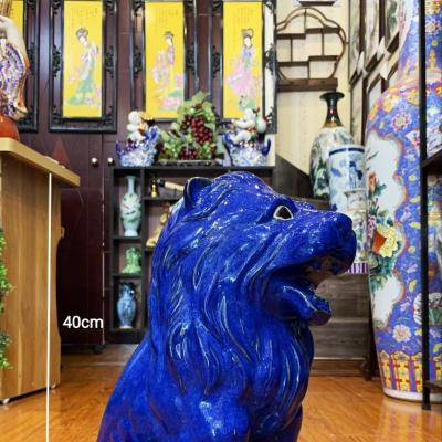 Cặp Tượng Sư Tử Bằng Sứ
